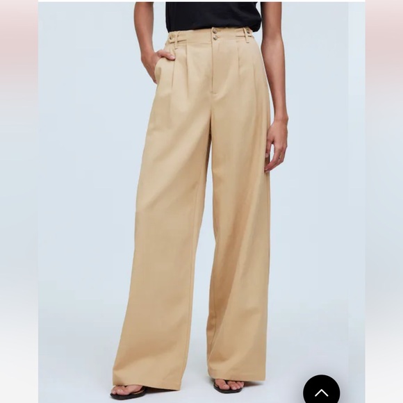 Madewell The Petite Harlow Wide-Leg Pant Seed Khaki Size 6 - Picture 4 of 15